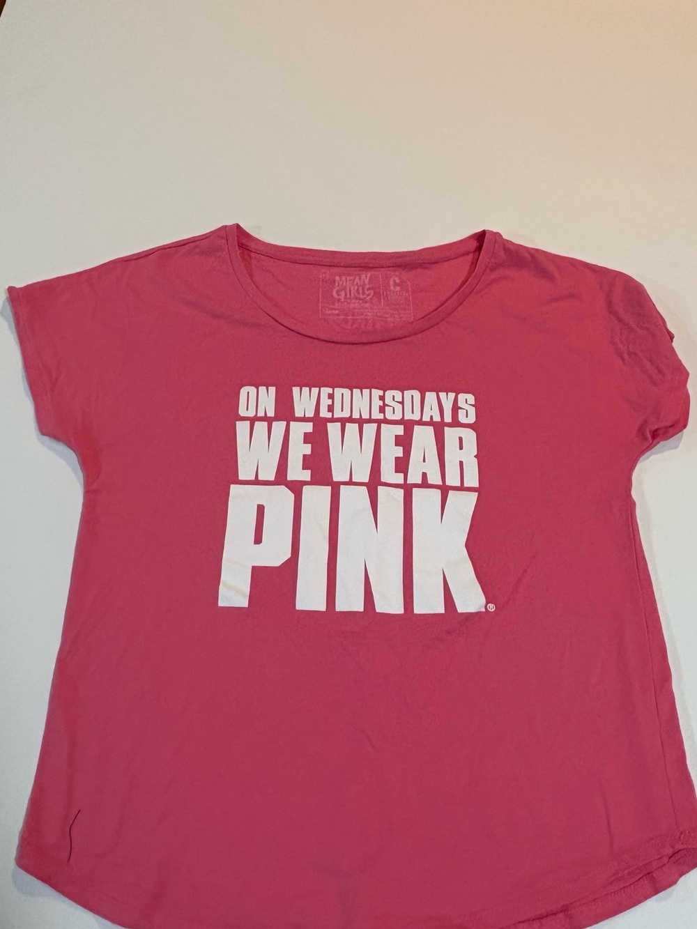 'On Wednesdays We Wear Pink' Women's Pink Tee | Size Large